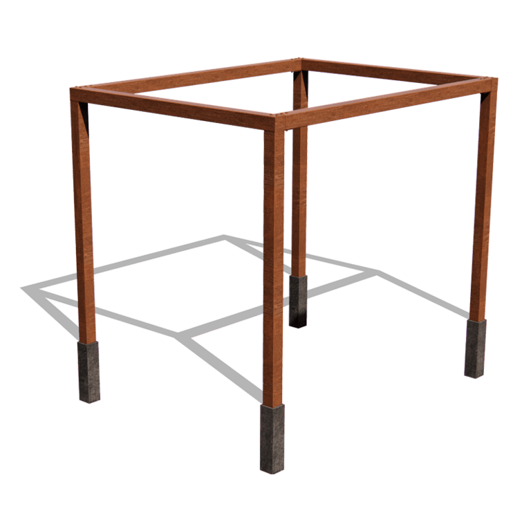 Pergola z cortenu - Obdélník - 324 x 250 x 230 cm