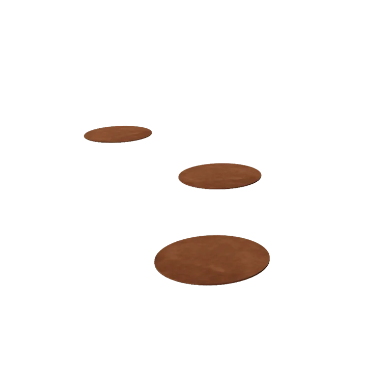 Nášlapný kámen z cortenu - Kulatý - 25 cm
